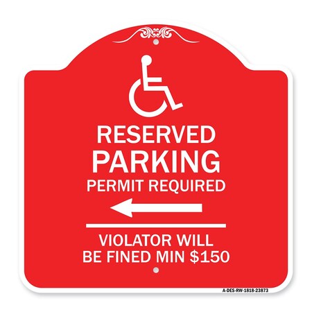 Signmission Modern Isa Connecticut Reserved Parking Permit Required Violators Fin Alum, 18" x 18", RW-1818-23873 A-DES-RW-1818-23873